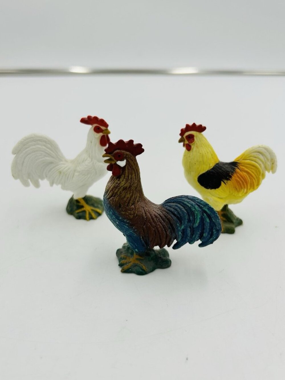 Schleich Vintage Farmyard Animals Chicken Rooster Retired Lot of 3 Germany